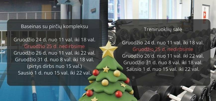 Ignalinos sporto ir pramogų centro darbo laikas šventinėmis dienomis