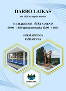 Ignalinos rajono turizmo informacijos centro darbo laikas nuo 2025 m. rugsėjo mėnesio