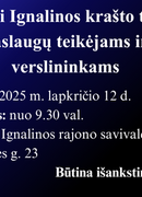 Kviečiame į mokymus Ignalinos krašto turizmo paslaugų teikėjams ir verslininkams, 2025 m. lapkričio 12 d.
