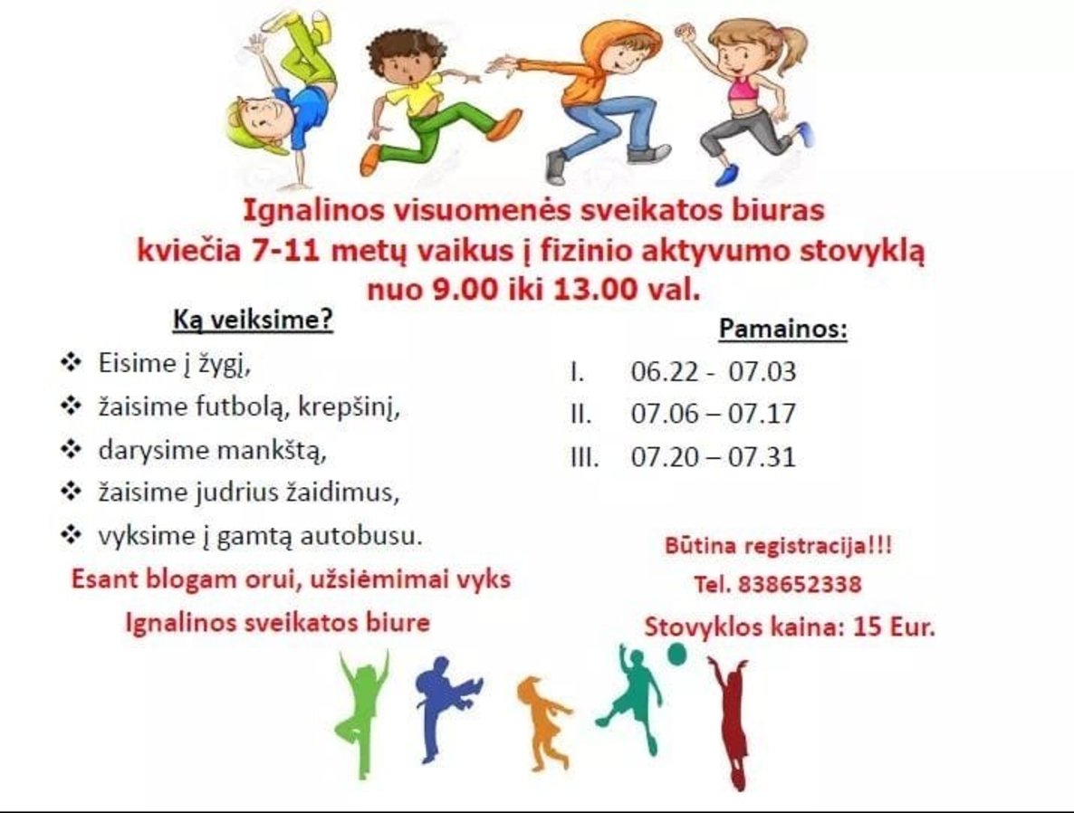 Fizinio aktyvumo stovykla vaikams