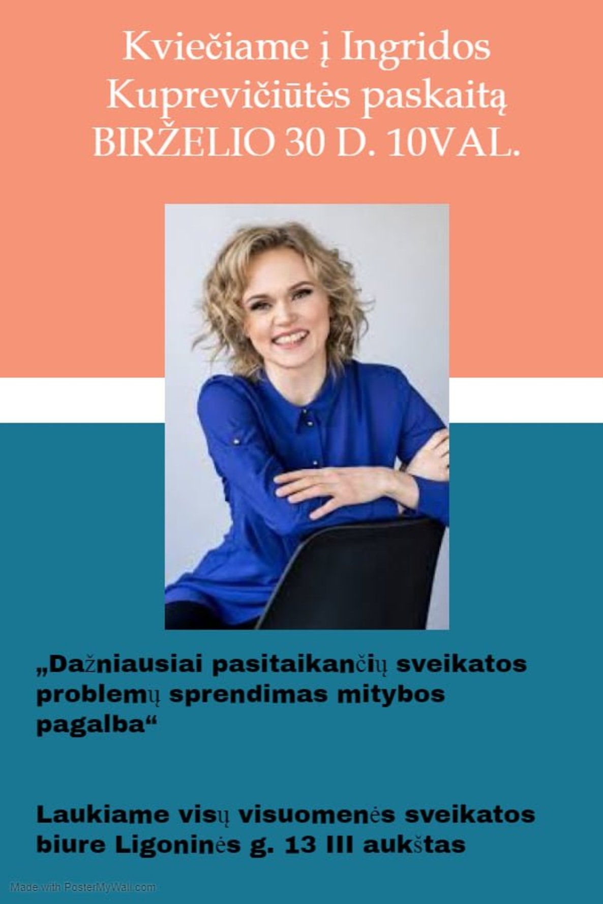 Ingridos Kurprevičiūtės paskaita „Dažniausiai pasitaikančių sveikatos problemų sprendimas mitybos pagalba