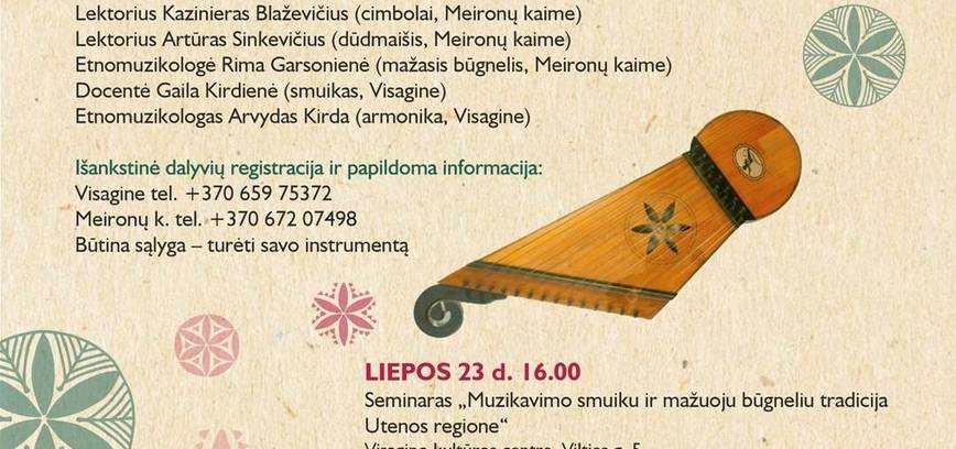 Tradicinio muzikavimo kursai XVIII Meironyse