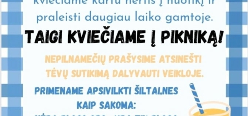 Ignalinos Atvira Jaunimo Erdvė kviečia į pikniką