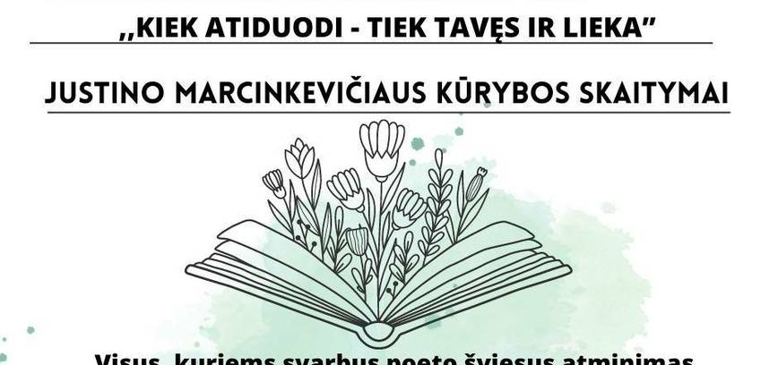 Justino Marcinkevičiaus kūrybos skaitymai Dūkšte