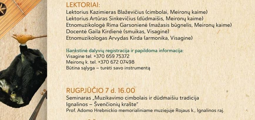 Tradiciniai muzikavimo kursai 2024