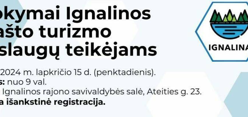 Mokymai Ignalinos krašto turizmo paslaugų teikėjams