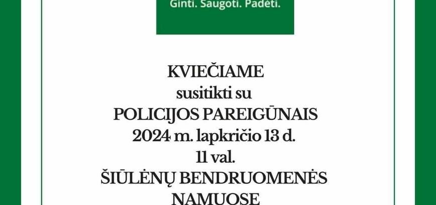 Susitikimas su Ignalinos bendruomenės policijos pareigūnais Šiūlėnuose