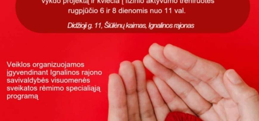 Fizinio aktyvumo treniruotės Šiūlėnuose