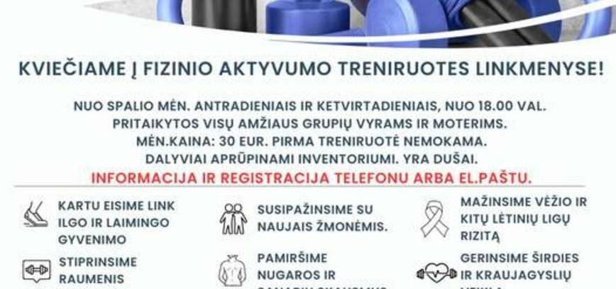 Fizinio aktyvumo treniruotės Linkmenyse