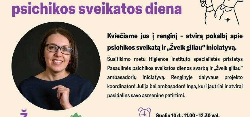 Renginys-atviras pokalbis apie psichikos sveikatą ir