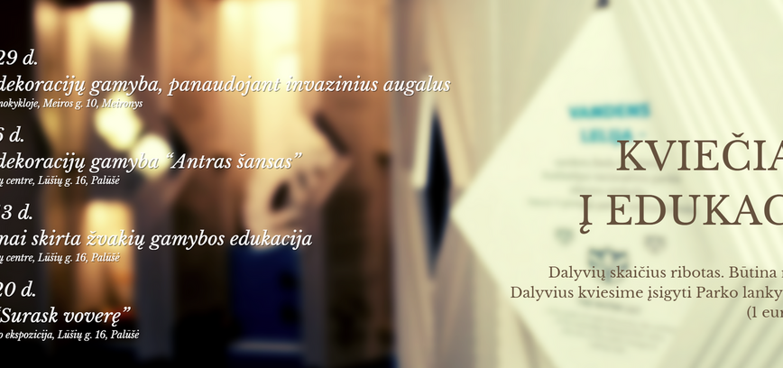 Aukštaitijos nacionalinio parko organizuojamos edukacijos