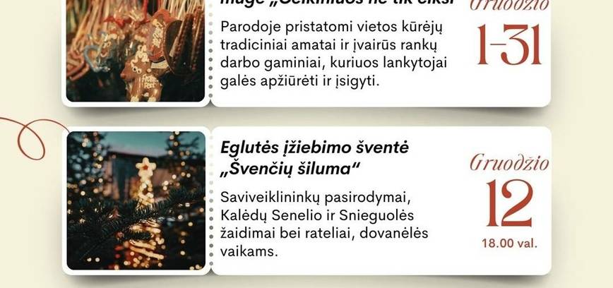 Gruodžio renginiai Ceikinių krašte