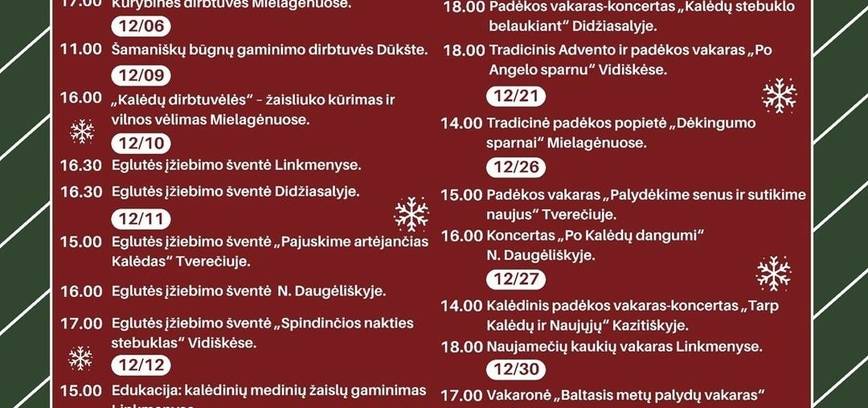 Gruodžio renginiai Ignalinos rajone