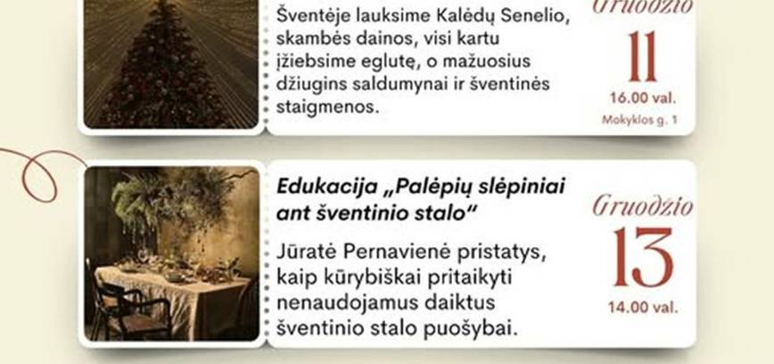 Gruodžio renginiai Daugėliškio krašte