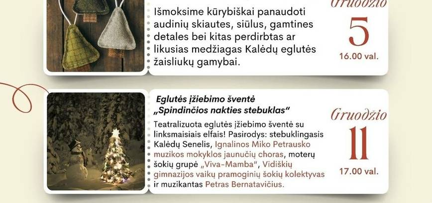 Gruodžio renginiai Vidiškių krašte