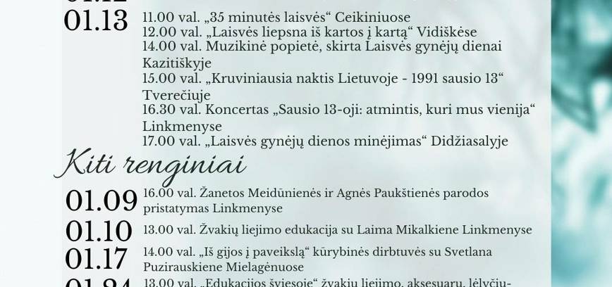 Sausio renginiai Ignalinos rajone