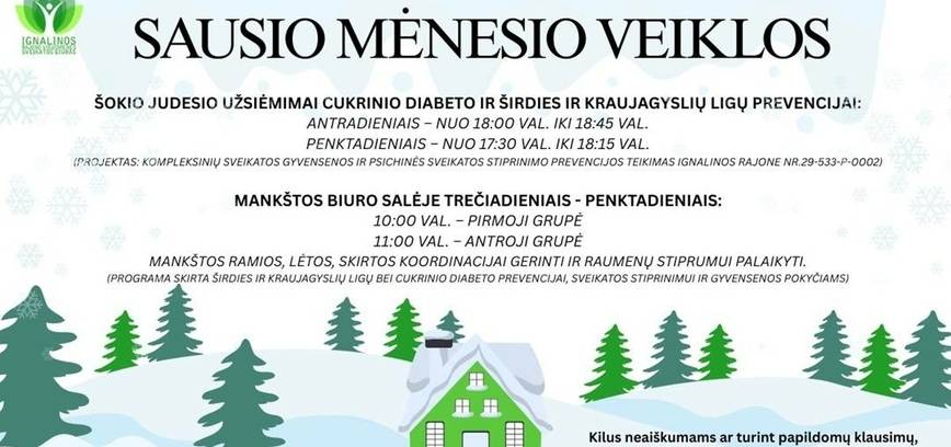 Mankštos biuro salėje trečiadieniais – penktadieniais