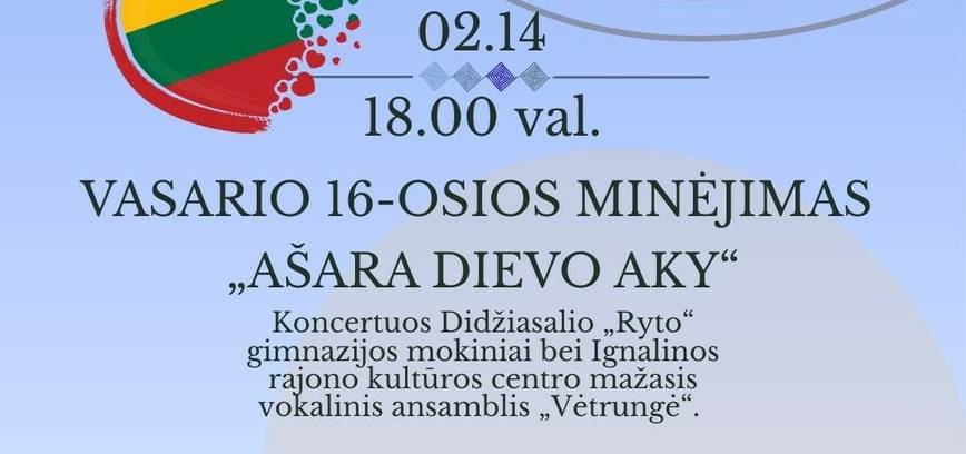 Vasario 16-osios minėjimas „Ašara Dievo aky“