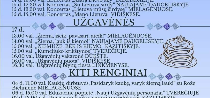 Vasario mėnesio renginiai Ignalinos rajone