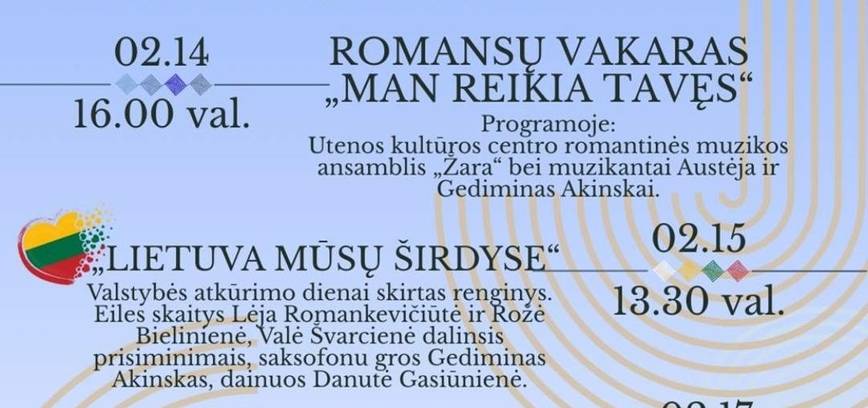 Vasario mėnesio renginiai Mielagėnų krašte