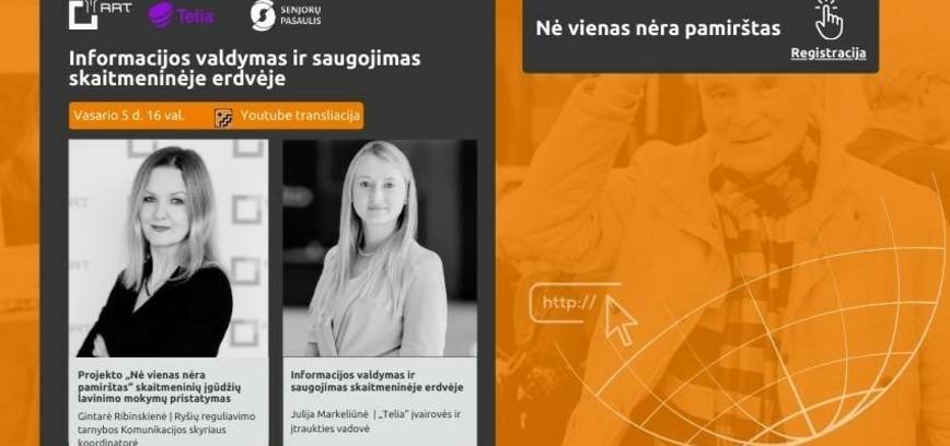 Projekto „Nė vienas nėra pamirštas“ nuotolinė paskaita