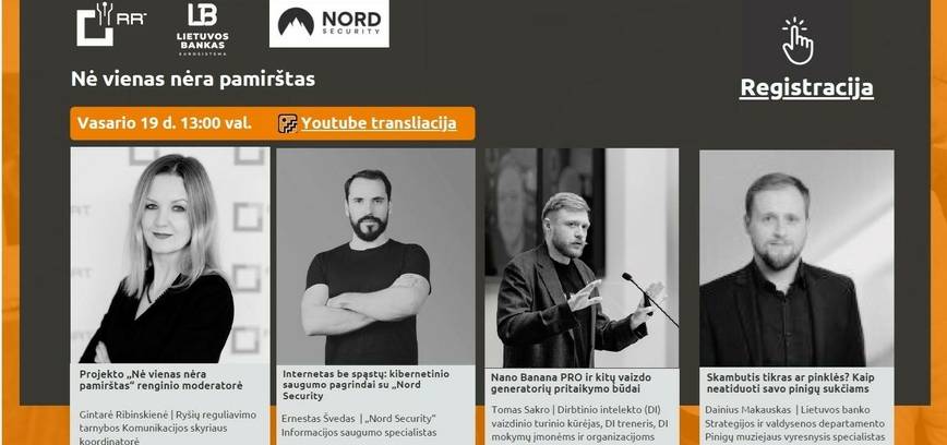 Projekto „Nė vienas nėra pamirštas“ nuotolinė paskaita