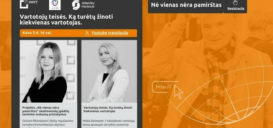 Projekto „Nė vienas nėra pamirštas“ nuotolinė paskaita