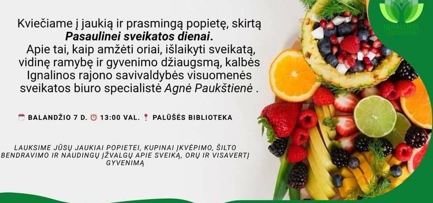 Popietė skirta pasaulinei sveikatos dienai