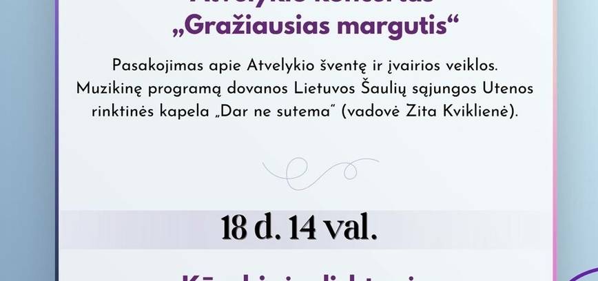 Balandžio mėnesio renginiai Kazitiškio krašte