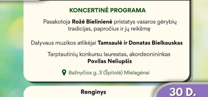 Rugpjūčio mėnesio renginiai Mielagėnų krašte