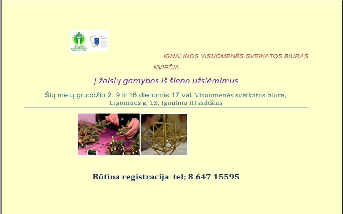 Žaislų gamybos iš šieno užsiėmimai