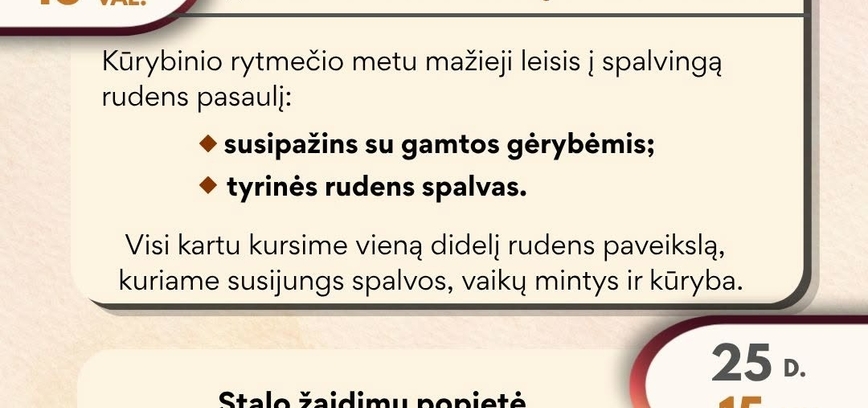 Rugsėjo mėnesio veiklos Vidiškių krašte