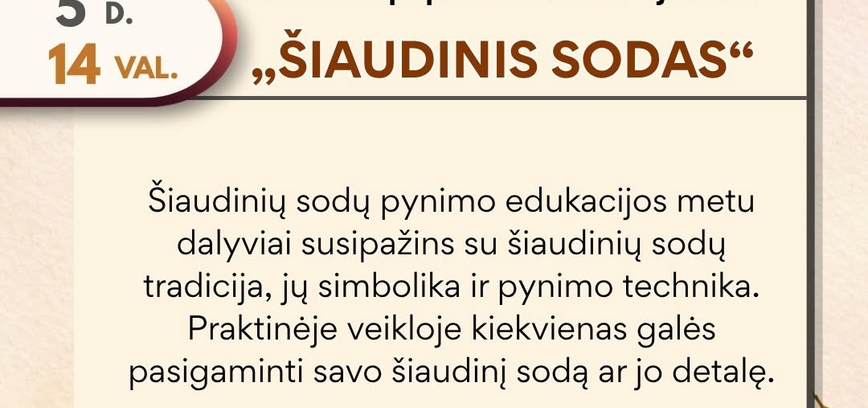 Edukacinė popietė su Dalia Pajediene „Šiaudinis sodas“