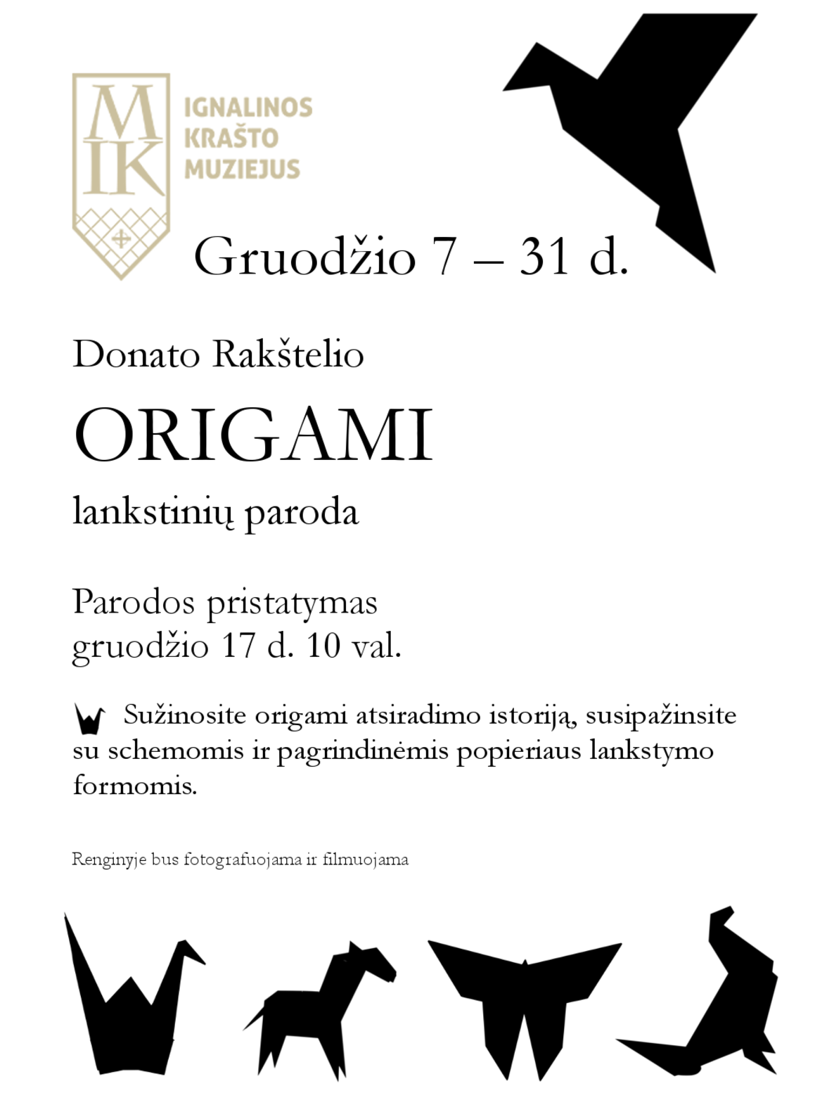 Donato Rakštelio origami lankstinukų paroda