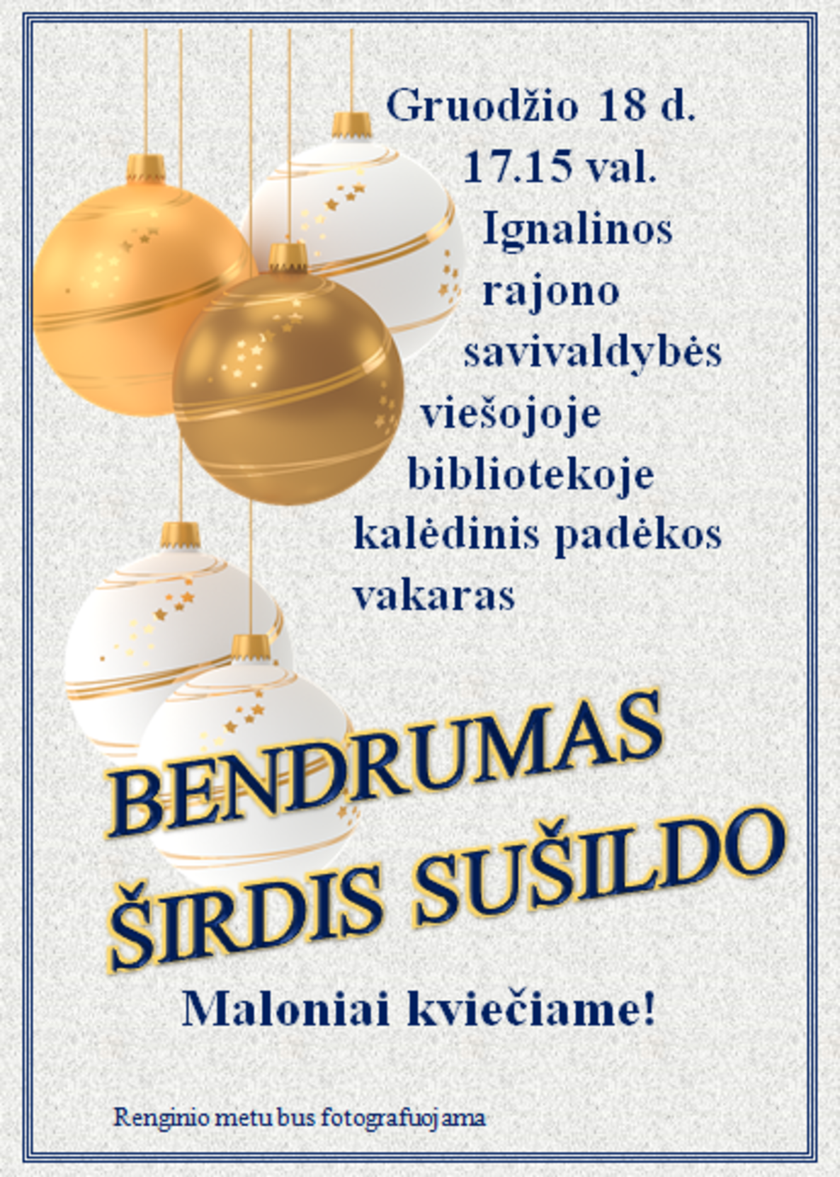 Kalėdinis PADĖKOS vakaras