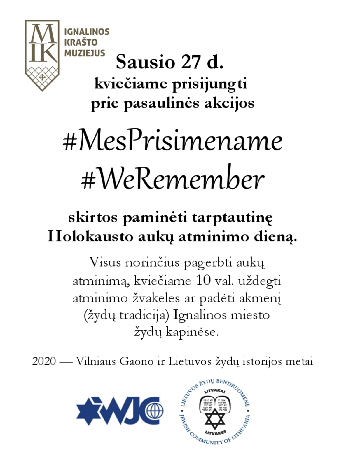 Global action to commemorate the International Holocaust Remembrance Day