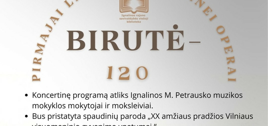 Literatūrinė-muzikinė popietė „Birutė – 120“ Palūšėje