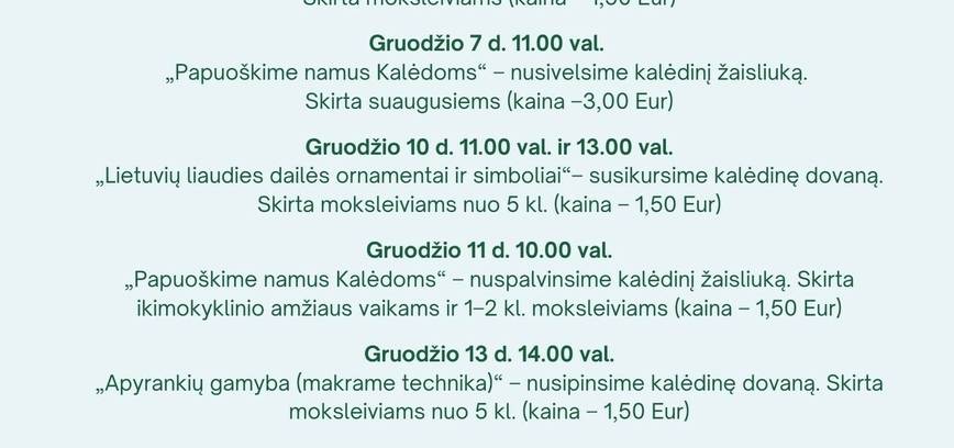 Kalėdų laukimas Ignalinos krašto muziejuje