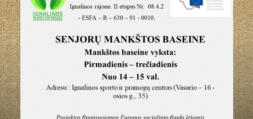 Senjorų mankštos baseine