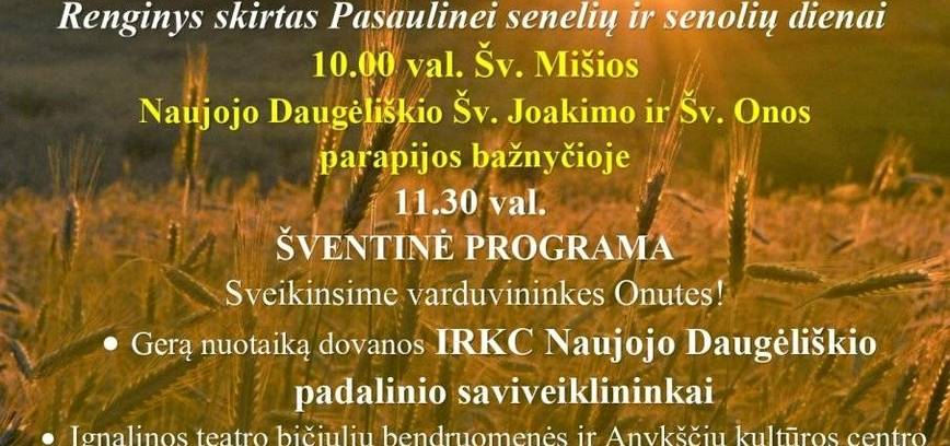 N. Daugėliškyje: „Šventa Ona - duonos ir vasaros gėrybių ponia“
