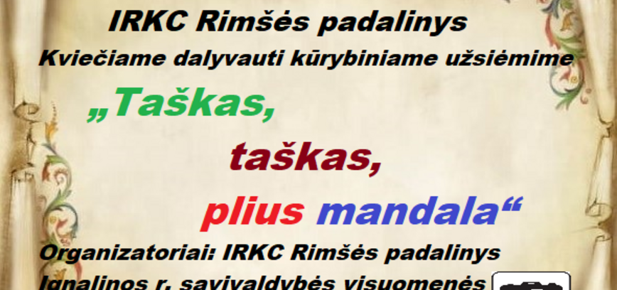 Edukacinė valandėlė Rimšėje „Taškas, taškas, plius mandala“