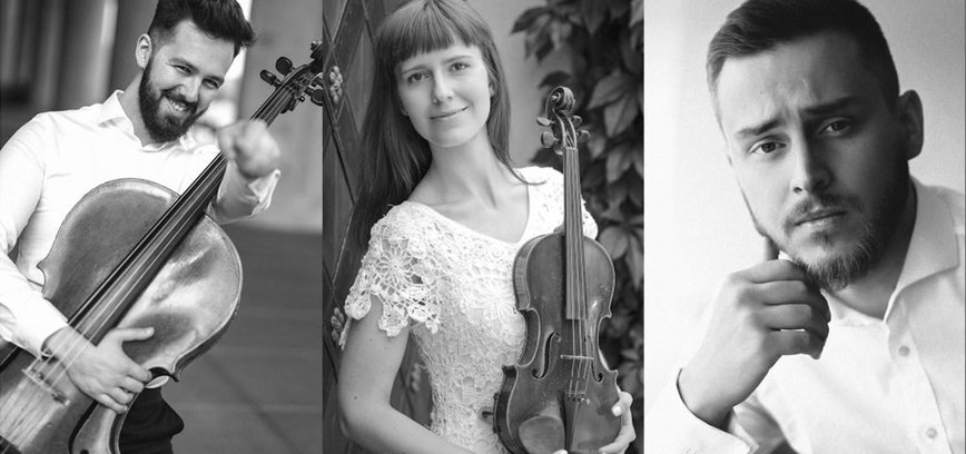 Muzika jungia: Ieva Pranskutė (smuikas), Mislav Brajković (violončelė), Robertas Lozinskis (fortepijonas)