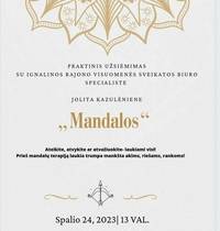 Praktinis užsiėmimas "Mandalos" Mielagėnuose