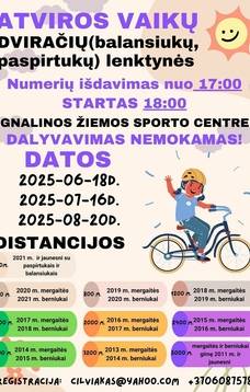 Atviros vaikų dviračių (balansiukų, paspirtukų) lenktynės