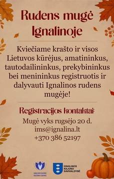 Kvietimas dalyvauti Rudens mugėje Ignalinoje