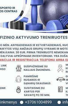 Fizinio aktyvumo treniruotės Linkmenyse