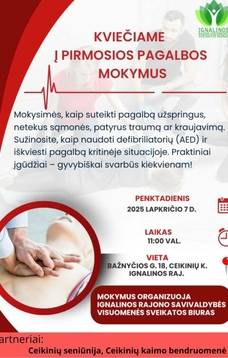 Pirmosios pagalbos mokymai Ceikiniuose