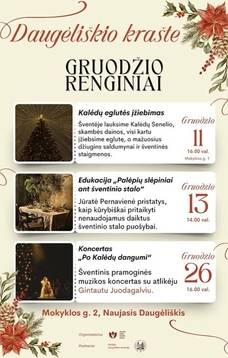 Gruodžio renginiai Daugėliškio krašte