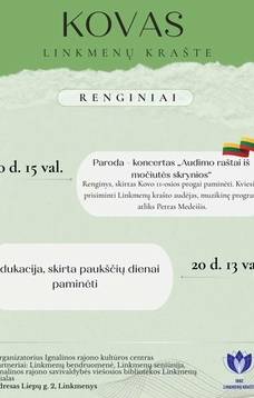 Kovo mėnesio renginiai Linkmenų krašte