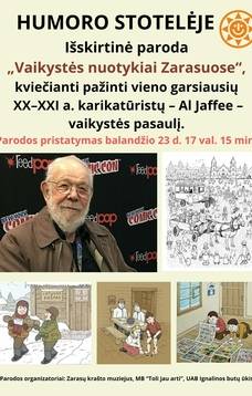 Al Jaffee karikatūros darbų paroda „Vaikystės nuotykiai Zarasuose“